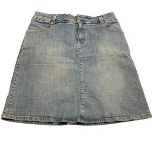 Vintage Levis's Denim Jean Knee Length‎ Skirt Western Modest 90s Y2K Country 16
